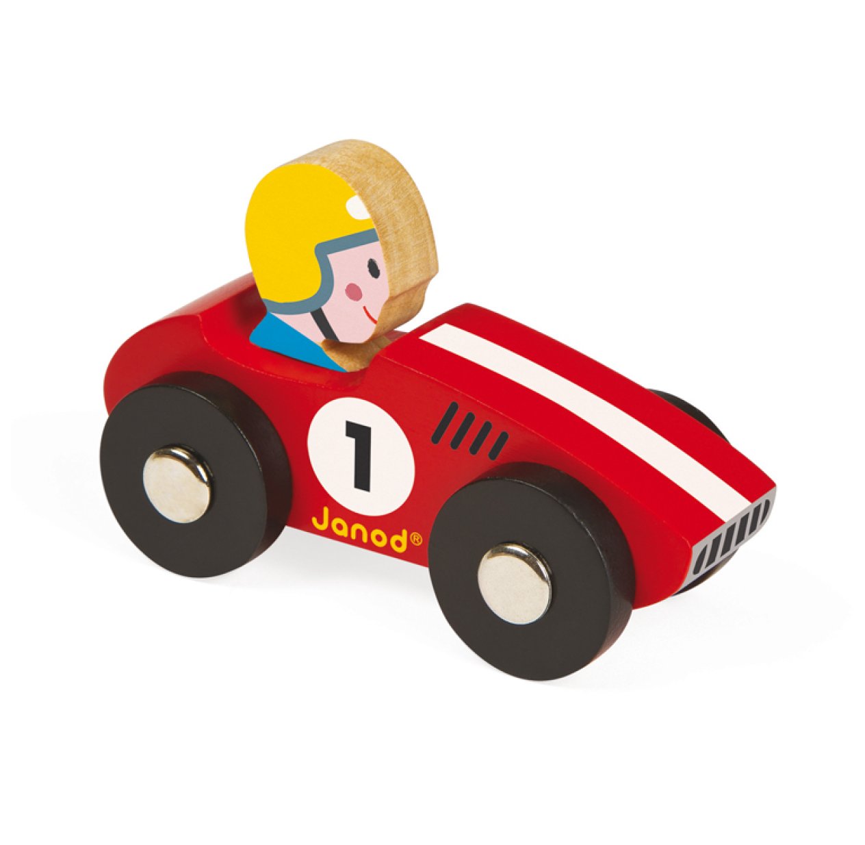 Voiture en bois Racer Rouge Janod pour chambre enfant Les Enfants